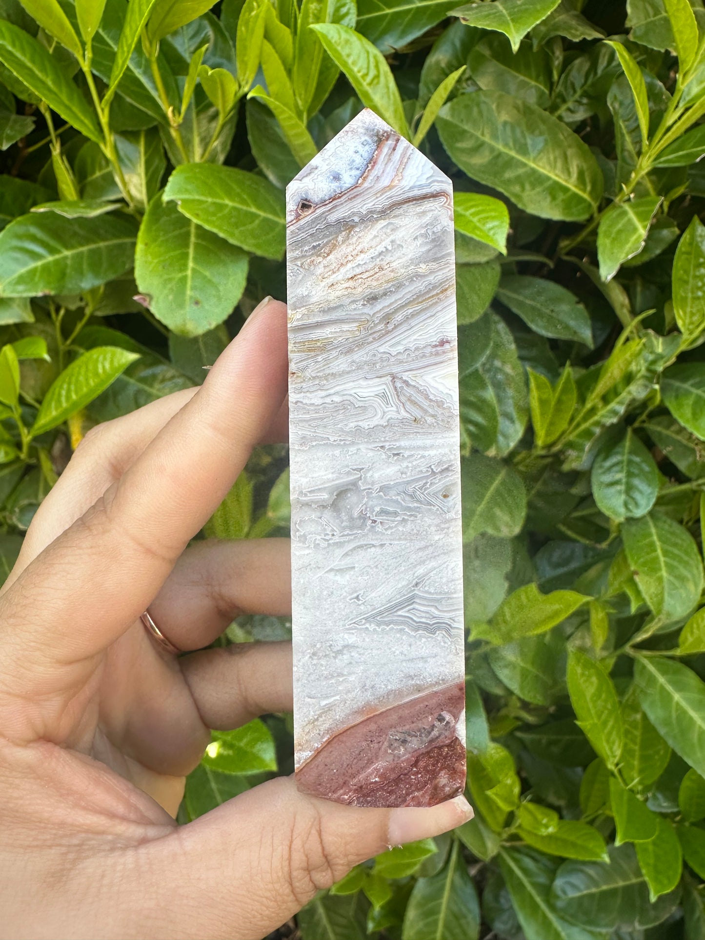 Mexican Crazy Lace Agate Crystal Tower