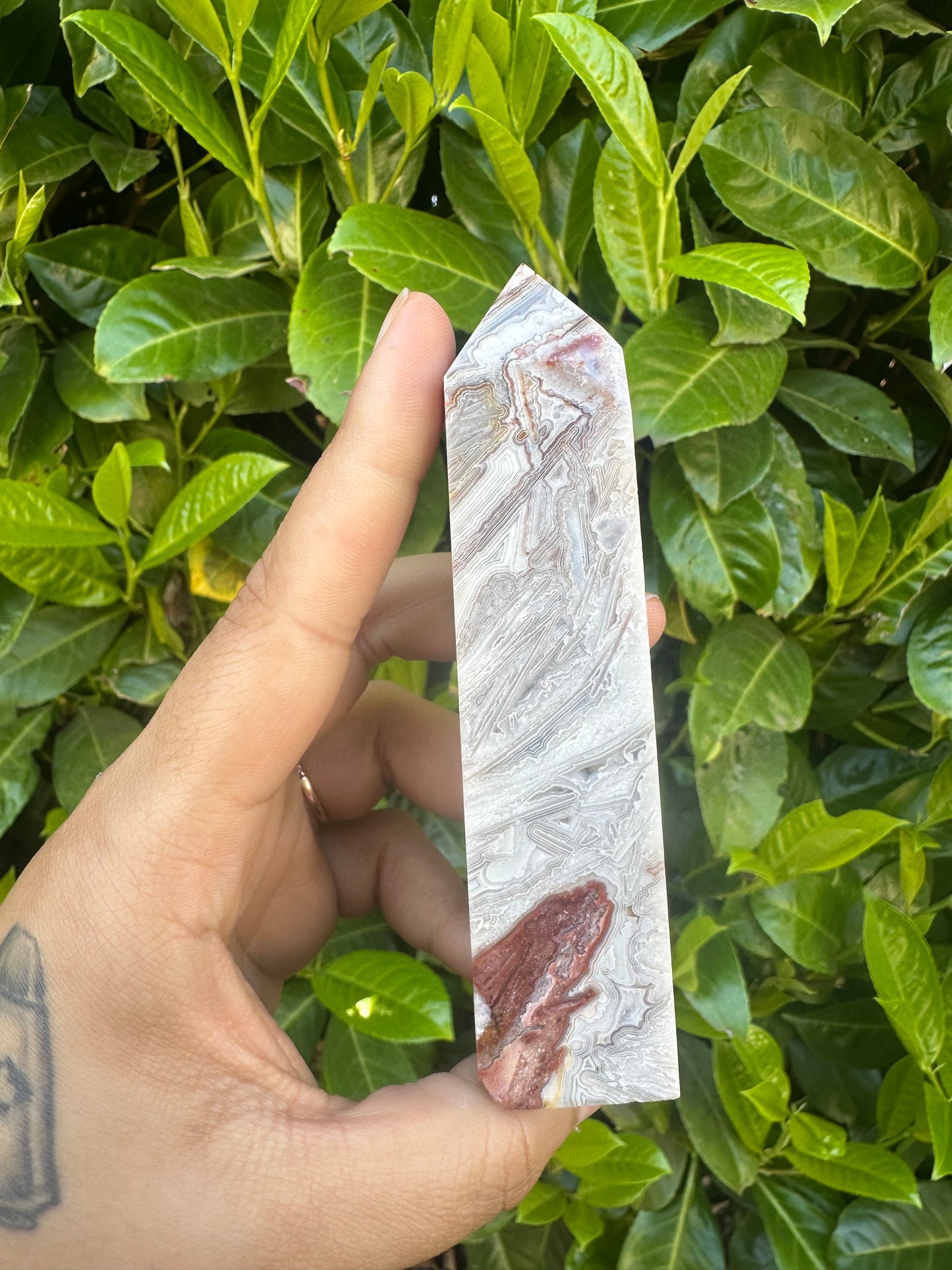Mexican Crazy Lace Agate Crystal Tower