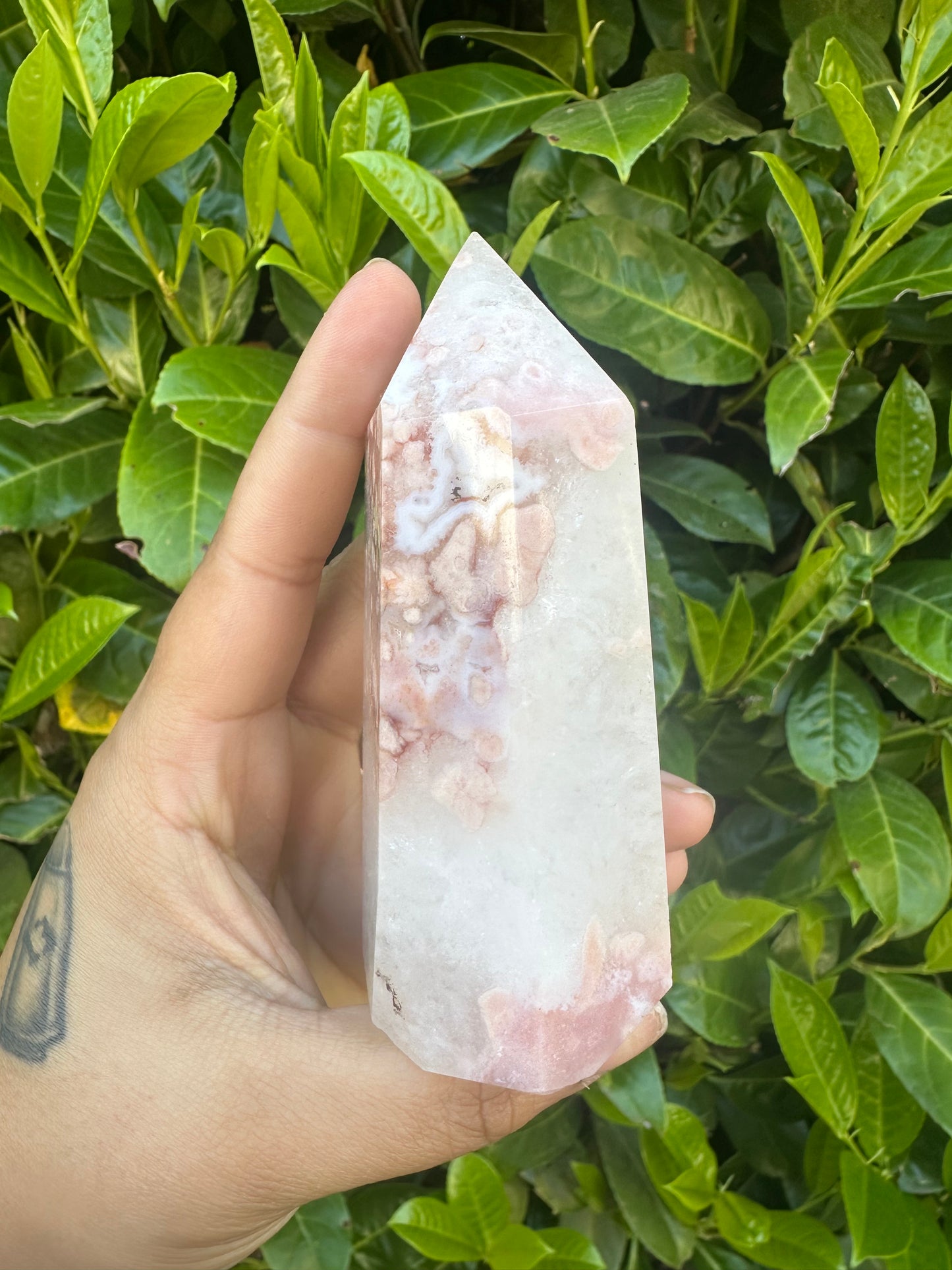 Flower Agate Crystal Tower
