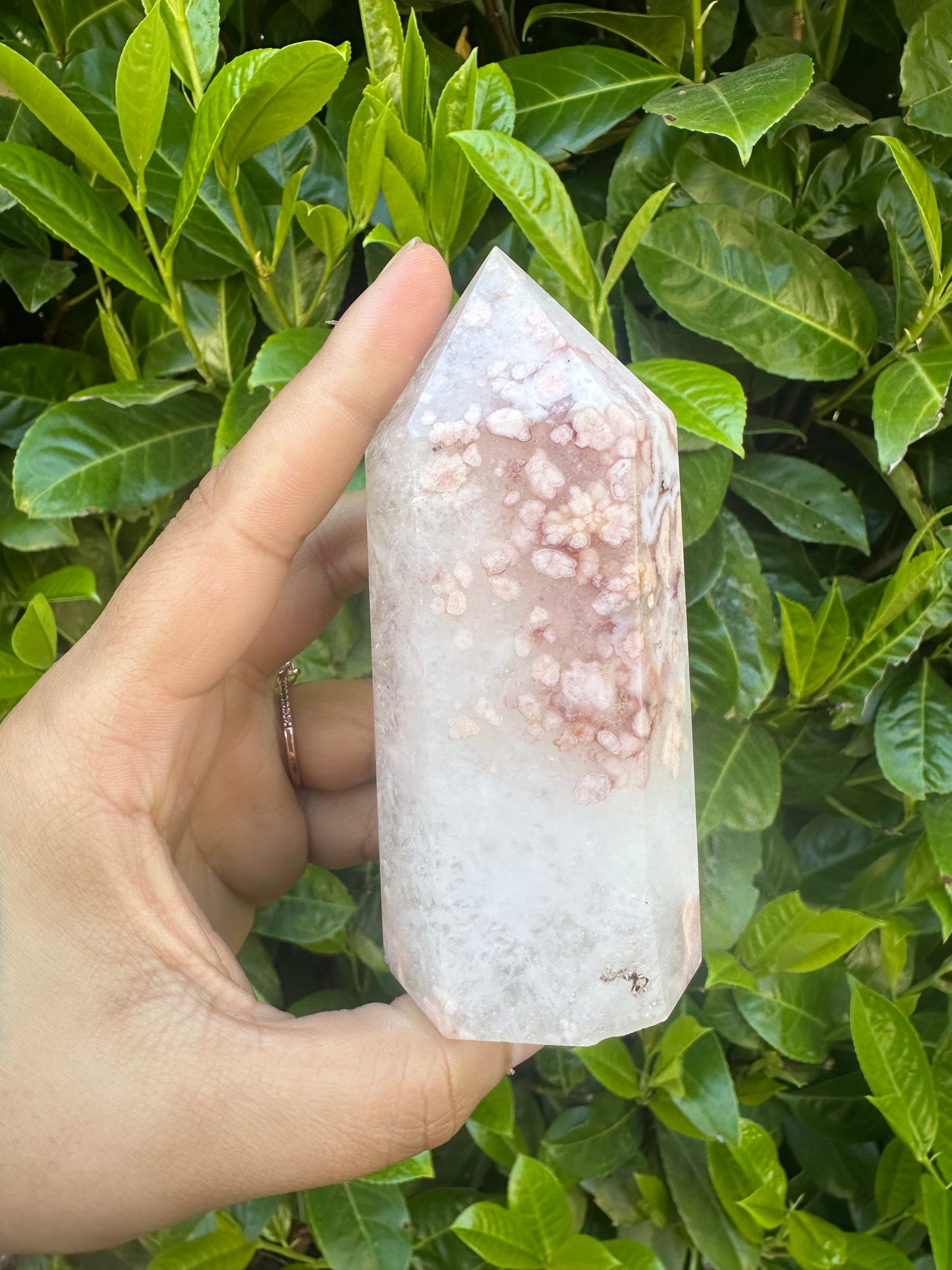 Flower Agate Crystal Tower
