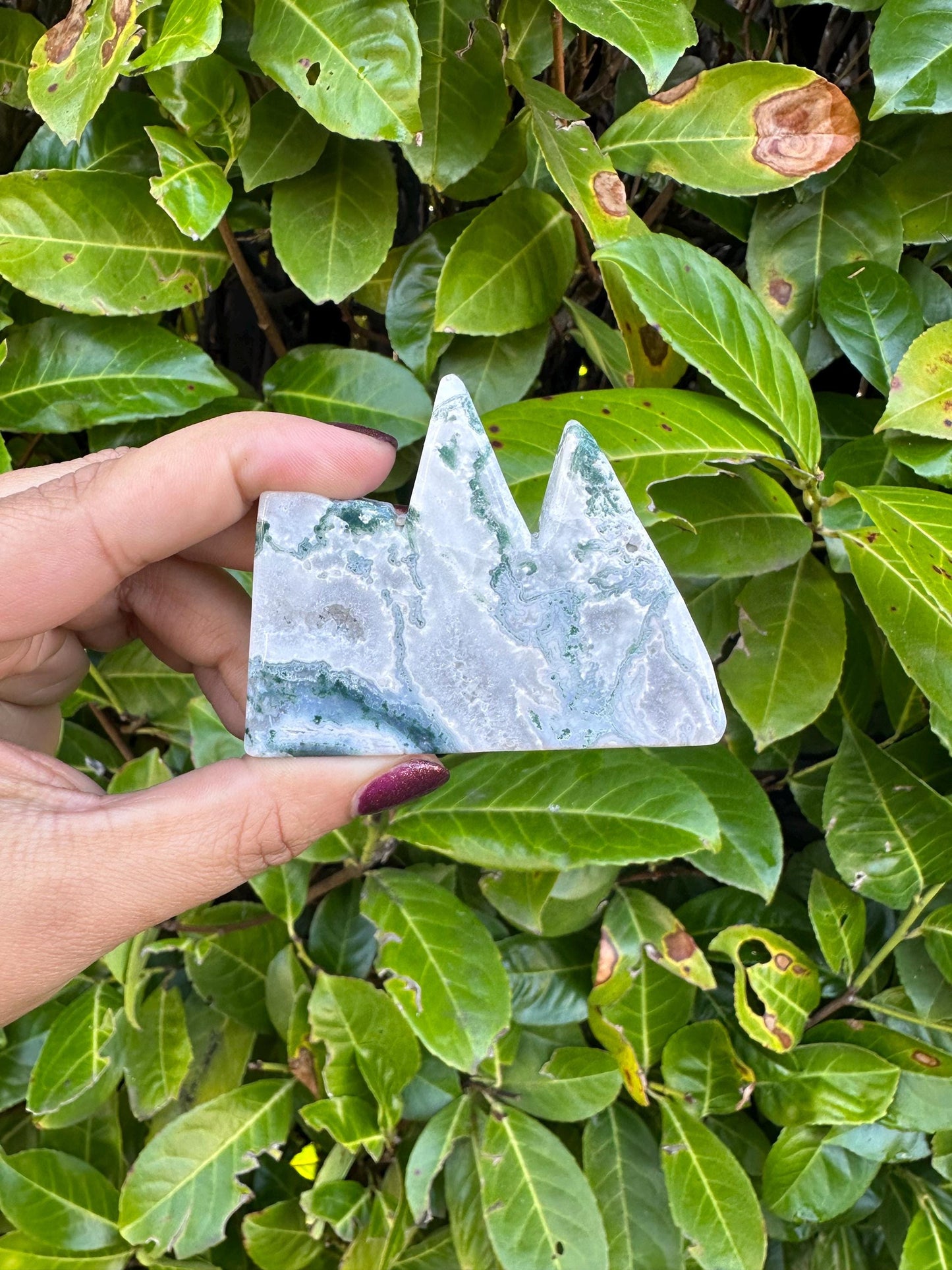 Tree Agate Mountain Crystal Carving
