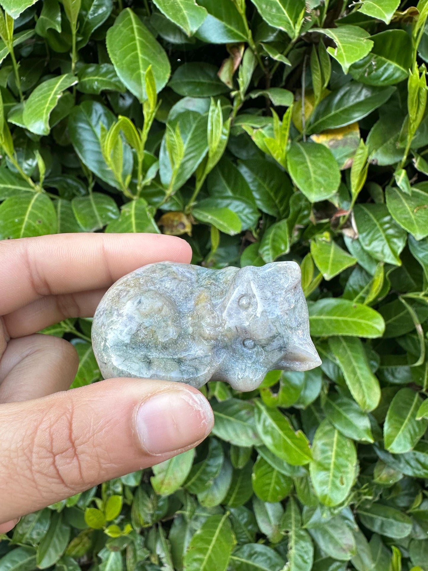 Sleeping Cat Crystal Carving