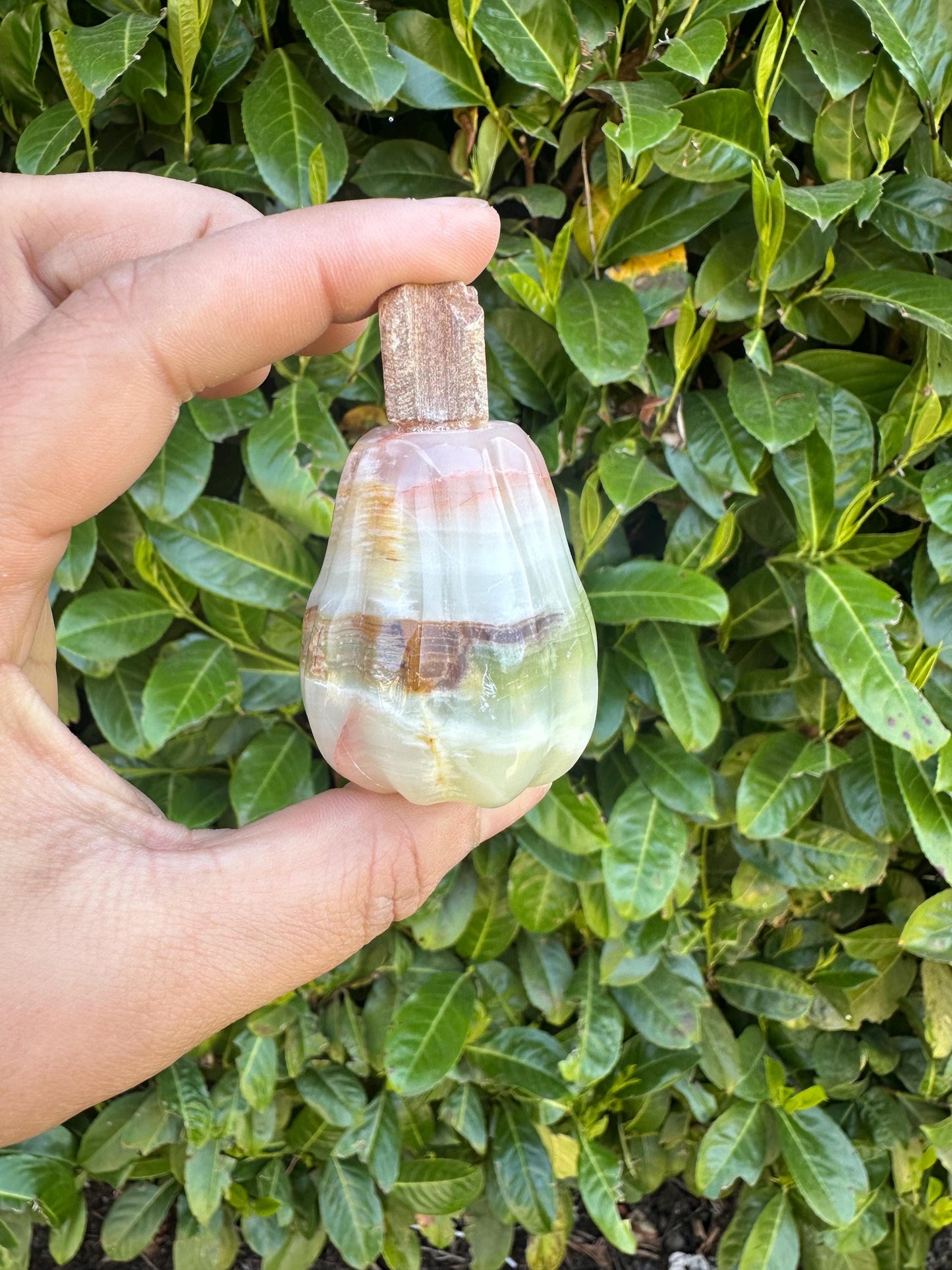 Mexican Onyx Squash Shaped Crystal Carving