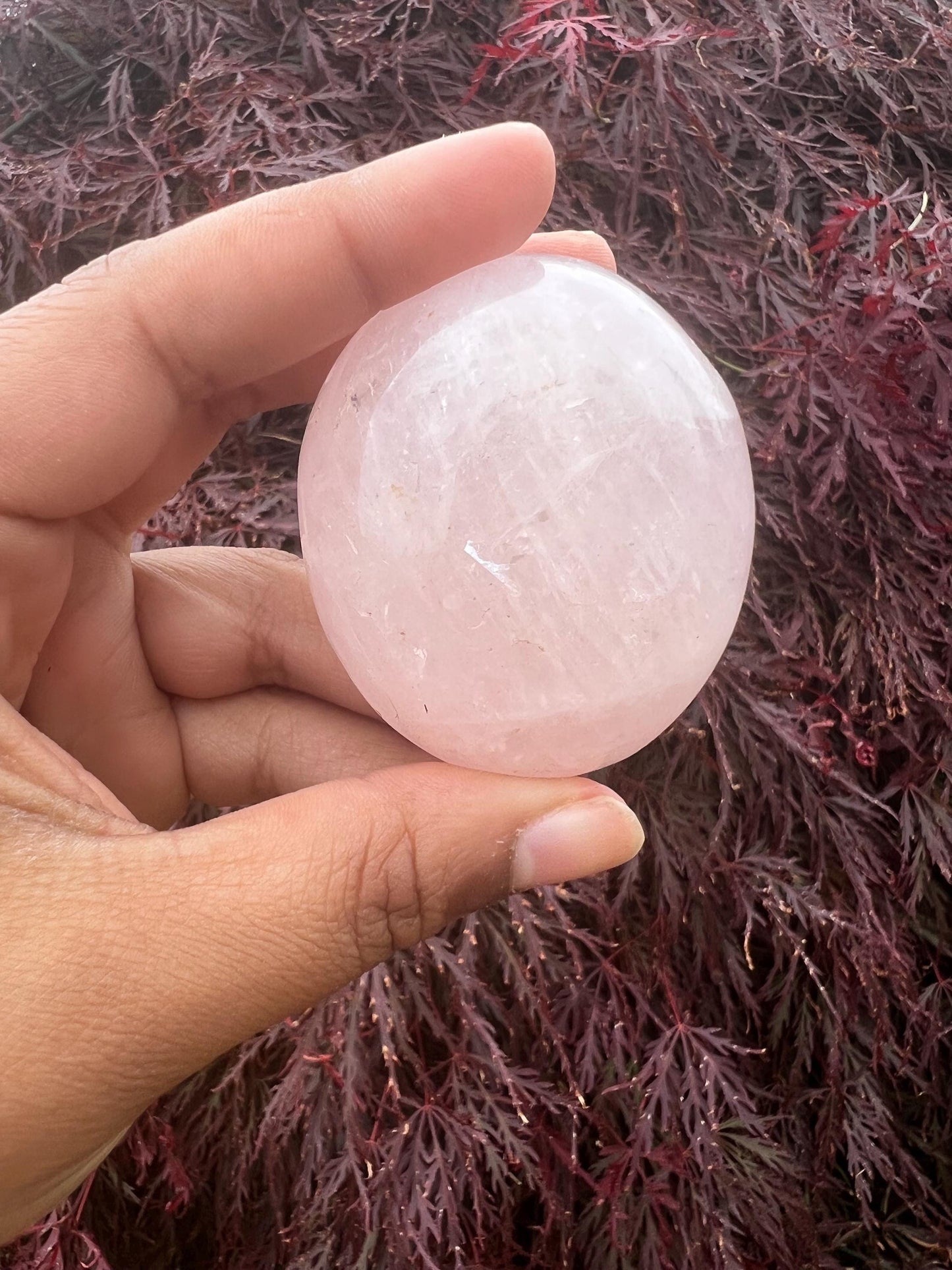 Rose Quartz Palm Stone Carvings