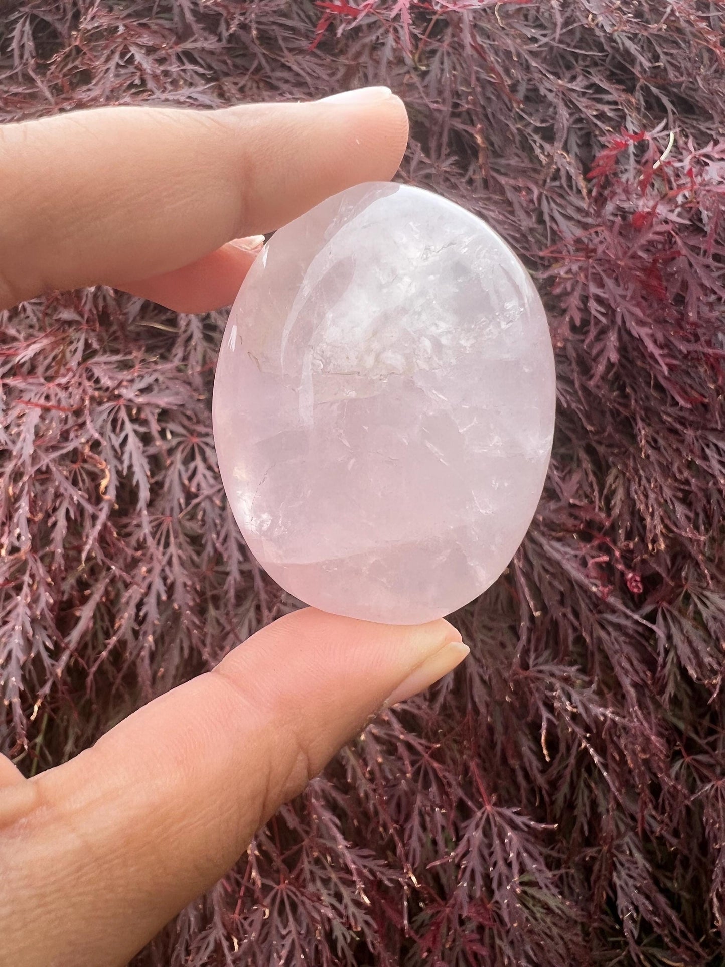 Rose Quartz Palm Stone Carvings