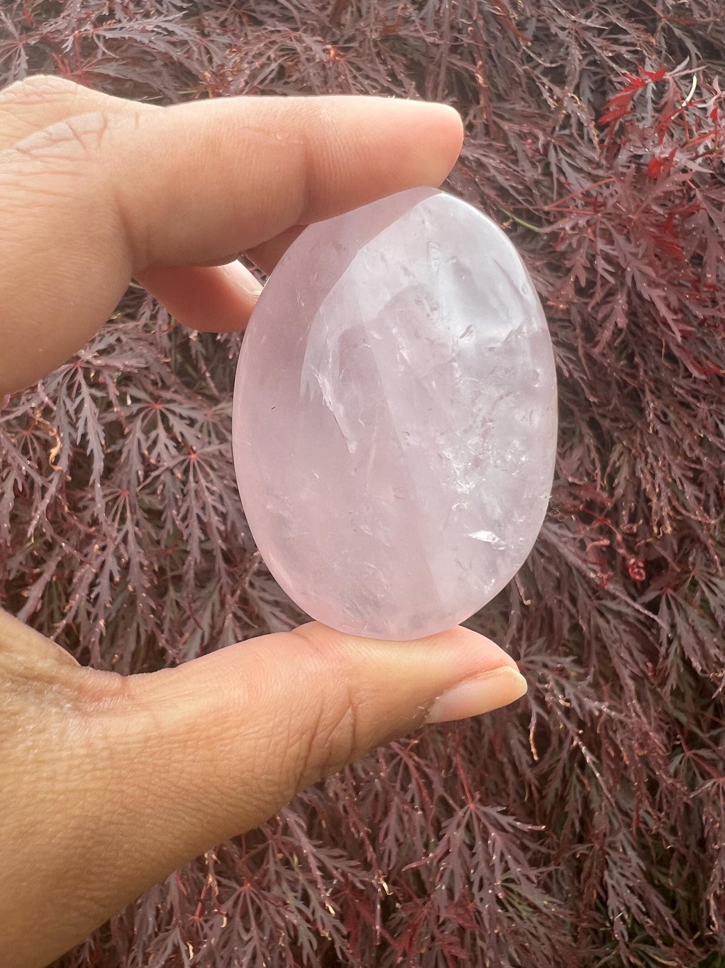 Rose Quartz Palm Stone Carvings