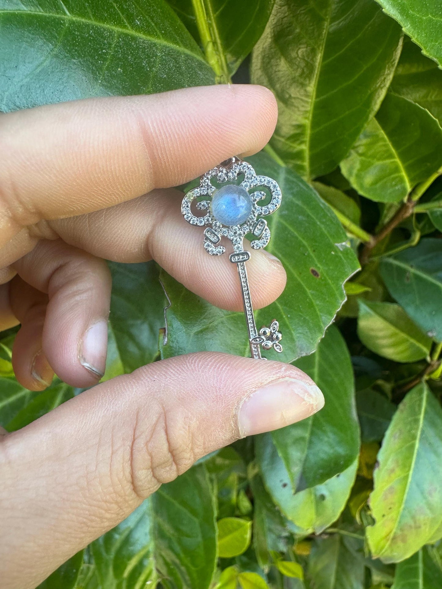 Key Pendants with a Crystal in the middle