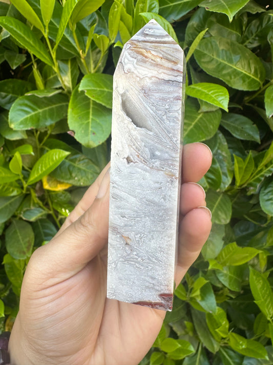 Mexican Crazy Lace Agate Crystal Tower