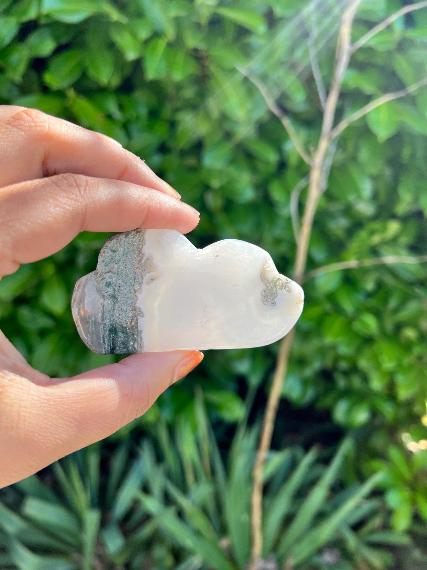 Moss Agate Cloud Crystal Carvings