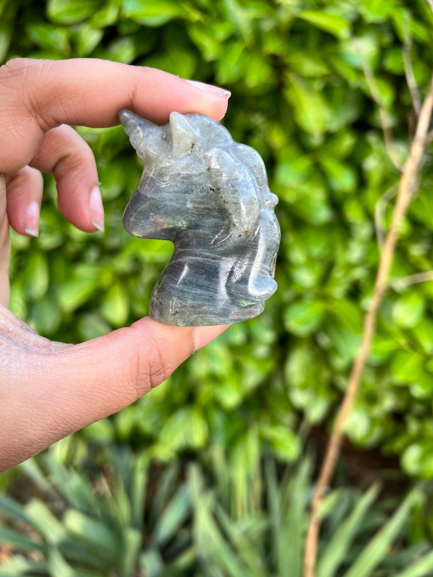 Labradorite Unicorn Crystal Carving