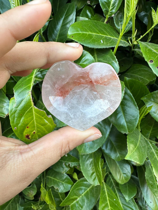 Fire Quartz Heart Bowl Crystal Carving