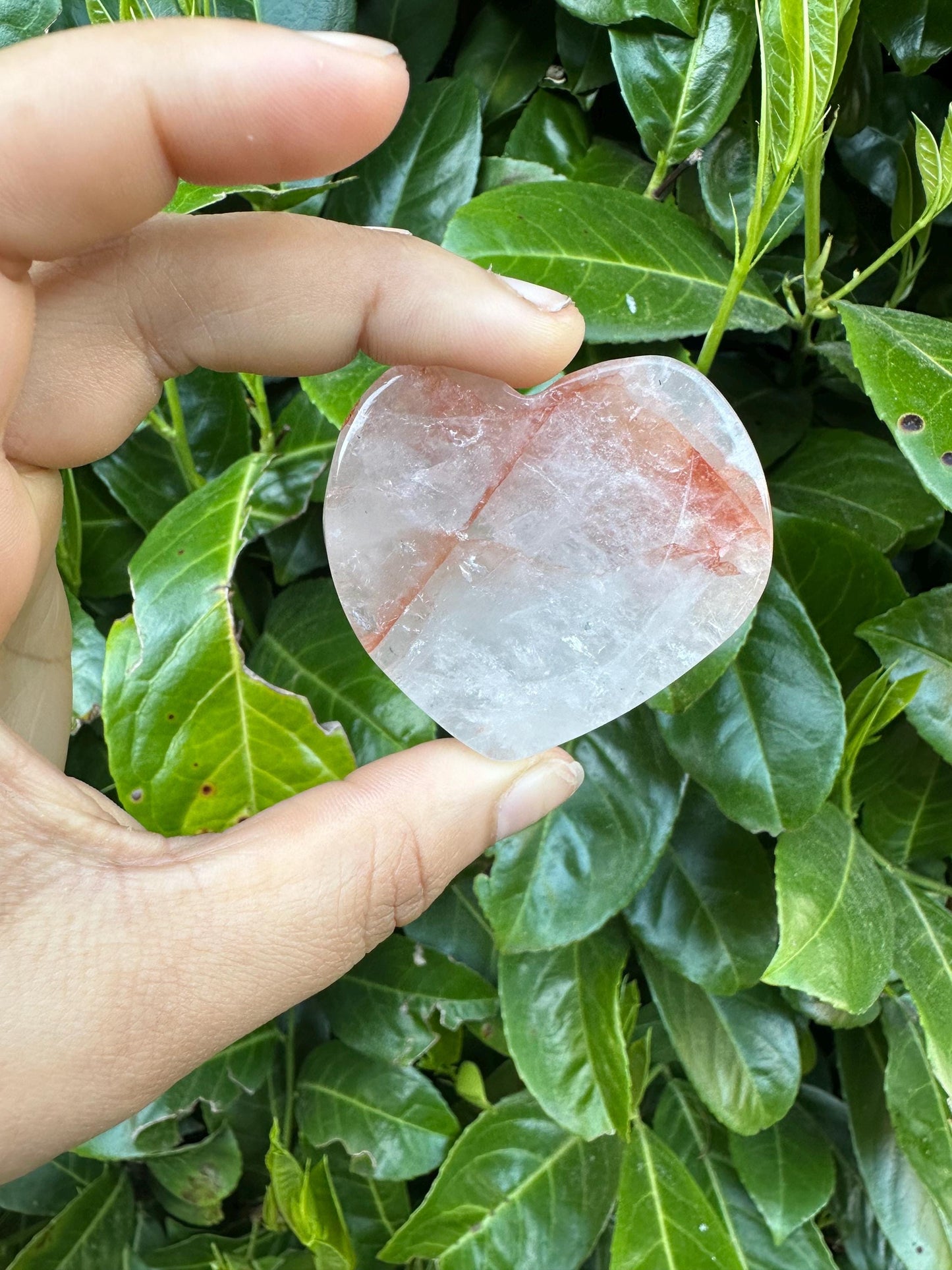 Fire Quartz Heart Bowl Crystal Carving