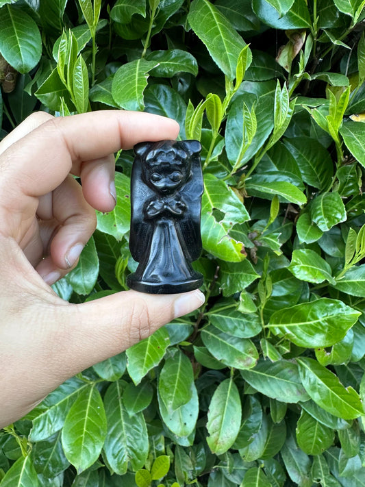 Black Obsidian Princess Serenity Crystal Carving