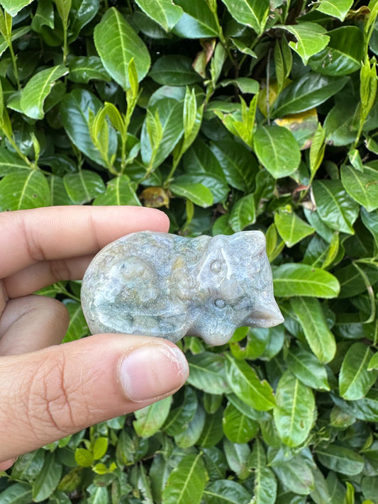 Sleeping Cat Crystal Carving