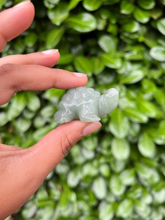 Green Jade Turtle Crystal Carving