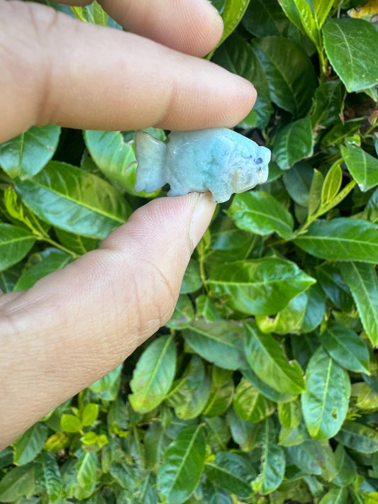 Mini Larimar Fish Crystal Carving