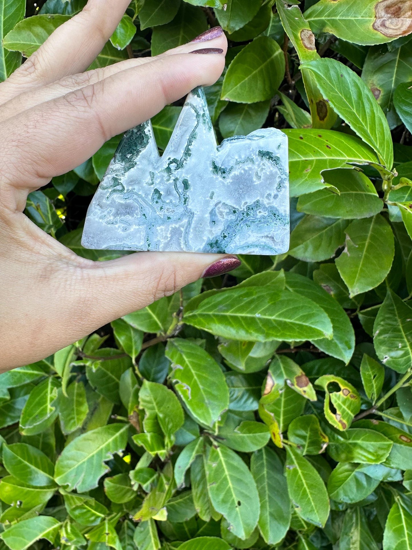 Tree Agate Mountain Crystal Carving
