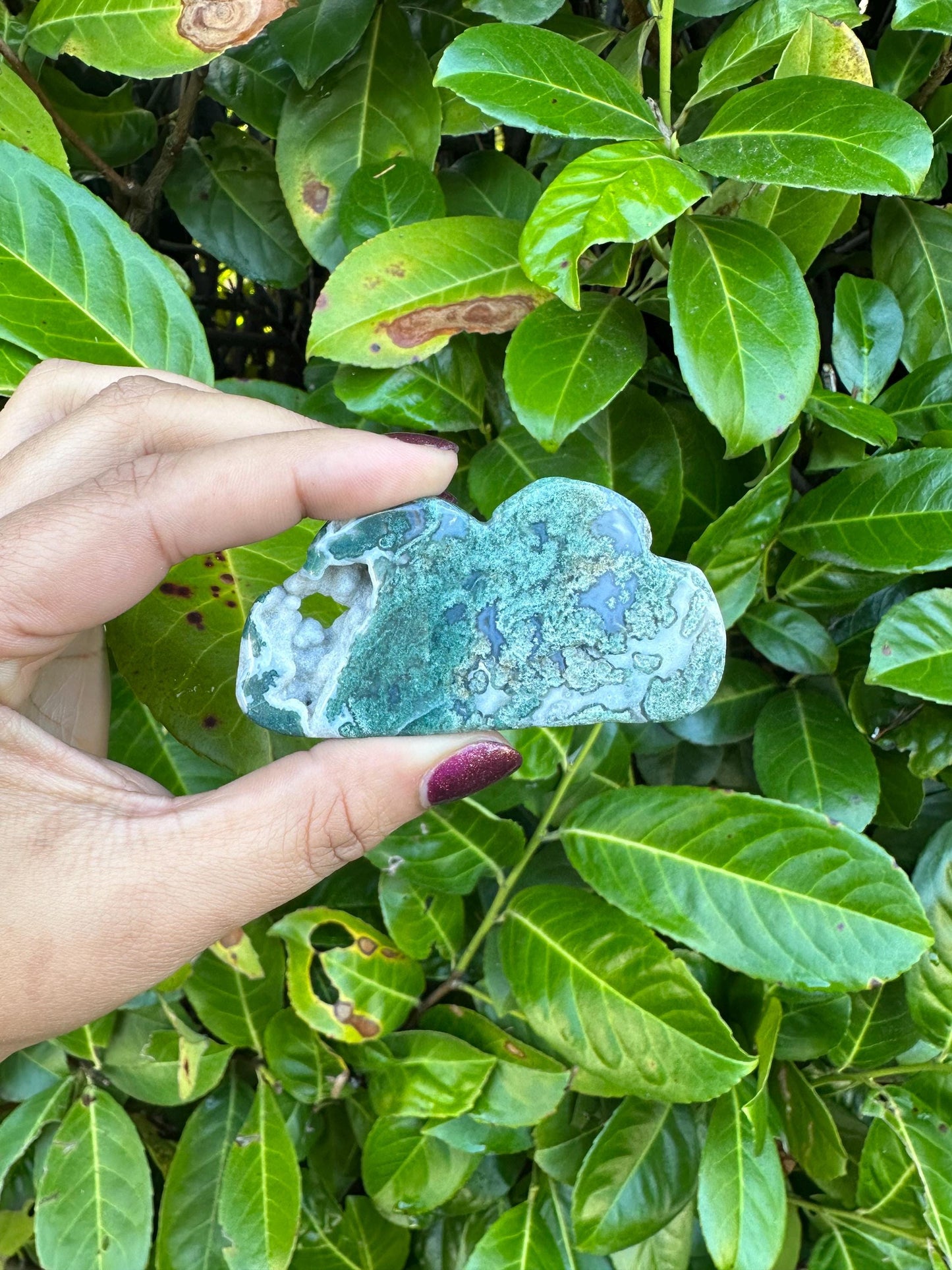 Moss Agate Cloud Crystal Carvings