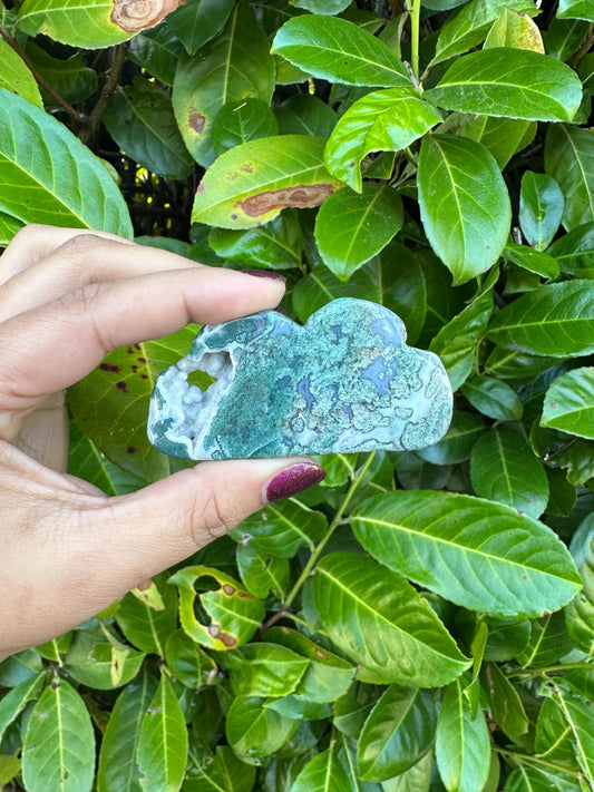 Moss Agate Cloud Crystal Carvings