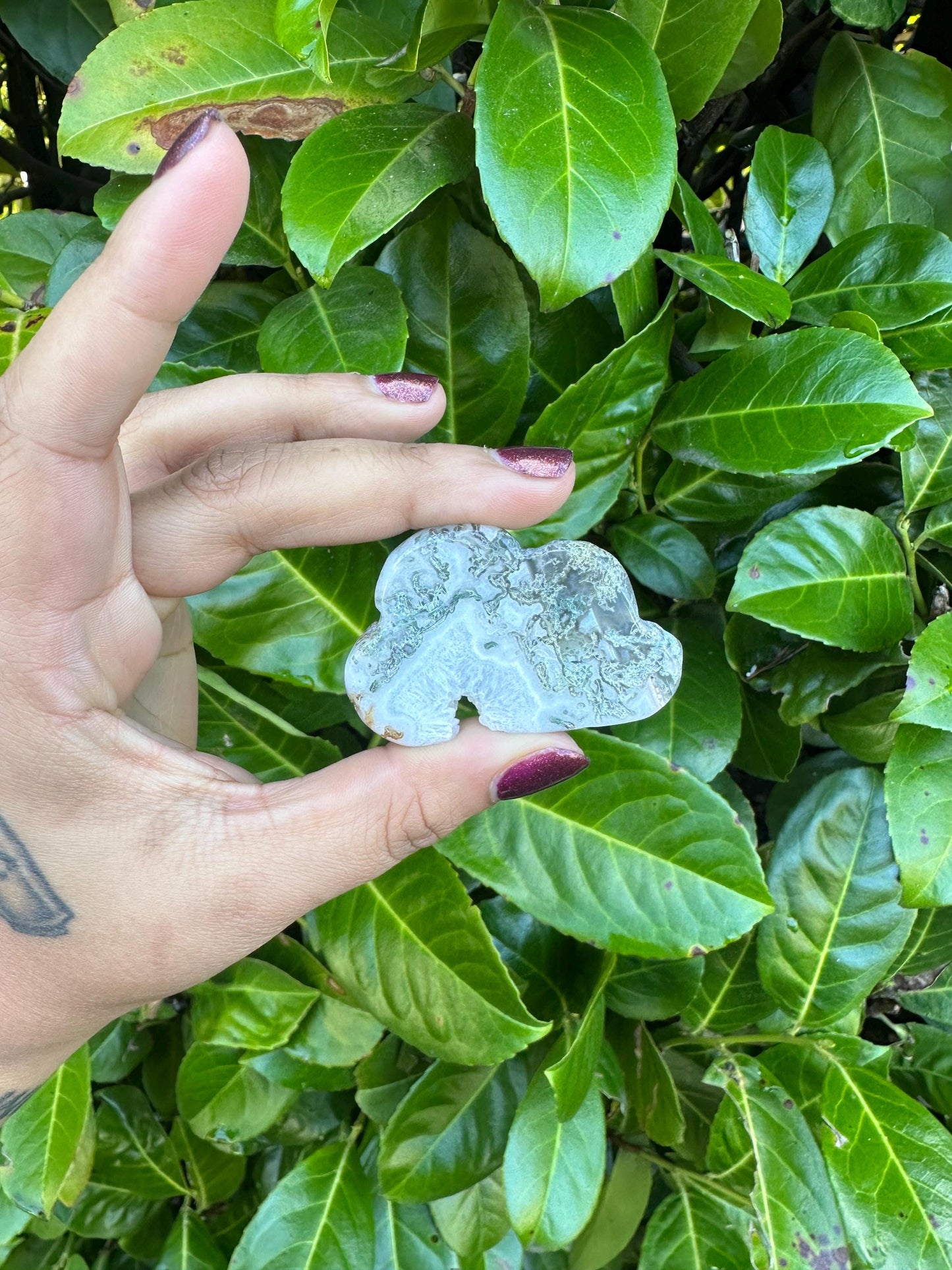 Moss Agate Cloud Crystal Carvings