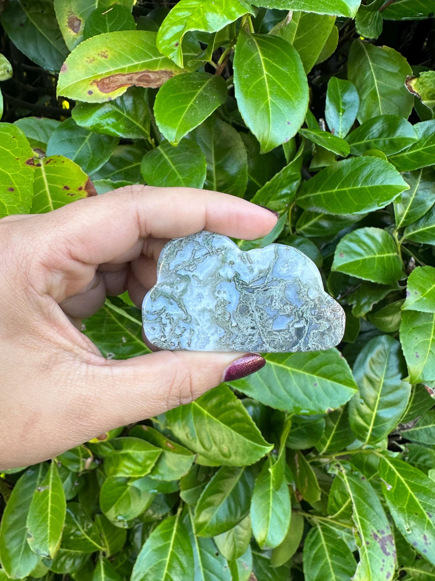 Moss Agate Cloud Crystal Carvings
