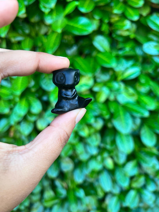 Black Obsidian Mew 1in Crystal Carving