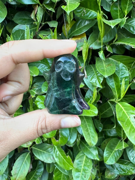 Rainbow Fluorite Ghost Crystal Carving