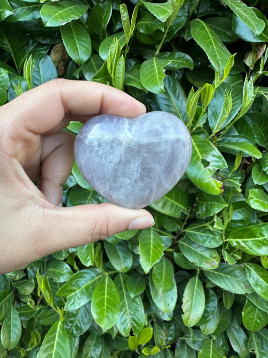 Blue Rose Quartz Heart Crystal Carving