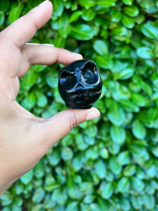 Black Obsidian Jack Head Crystal Carving