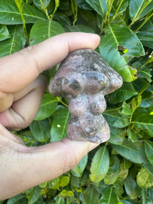 Mushroom Head Goddess Women Body Carving