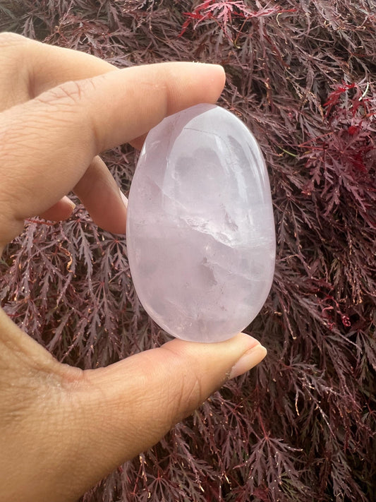 Rose Quartz Palm Stone Carvings